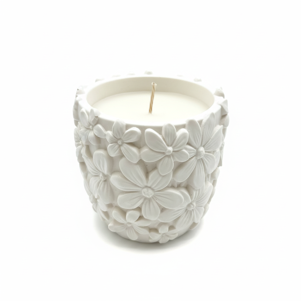 Floral Pot Candle Clean Product Photo