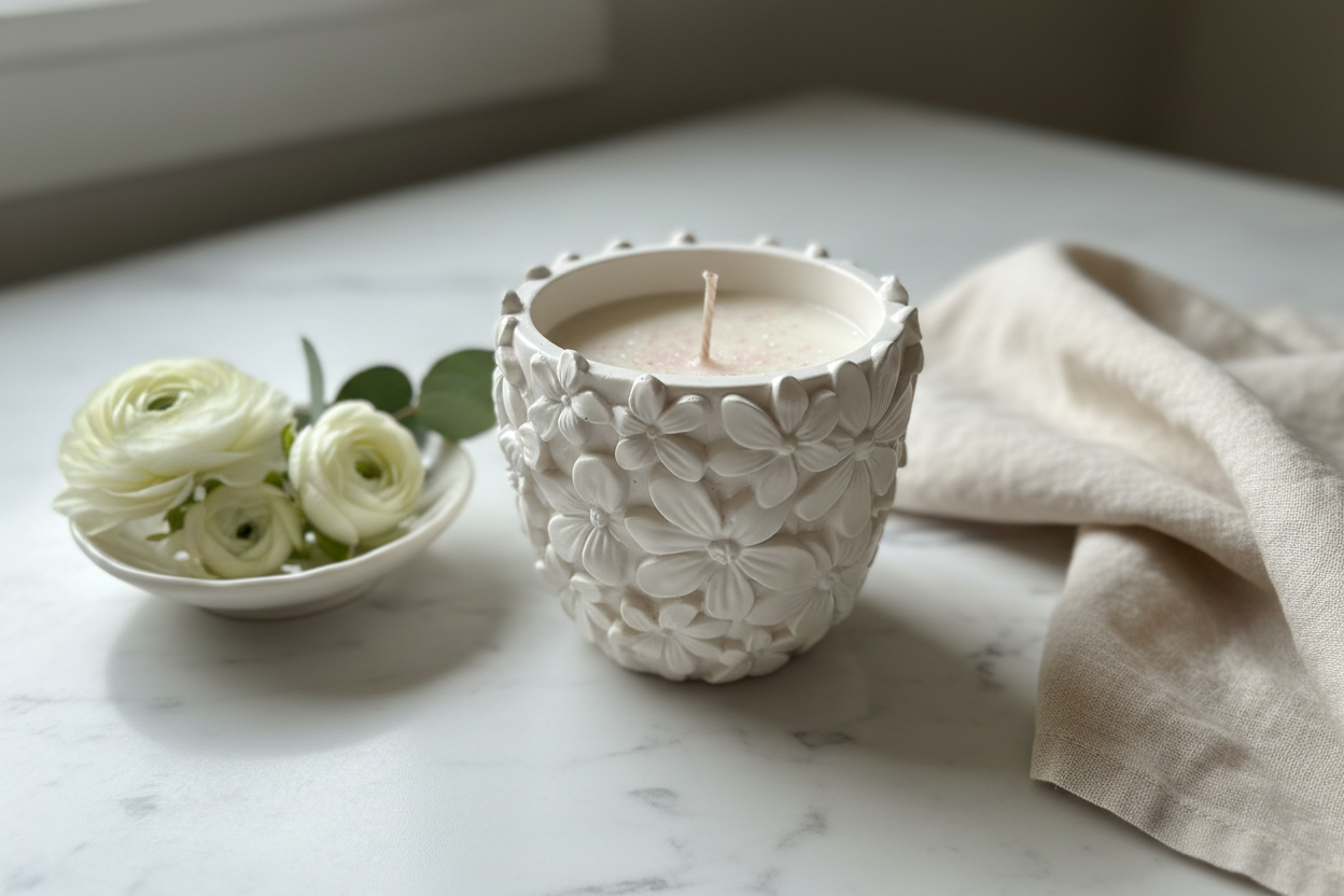 Floral Pot Candle Lifestyle