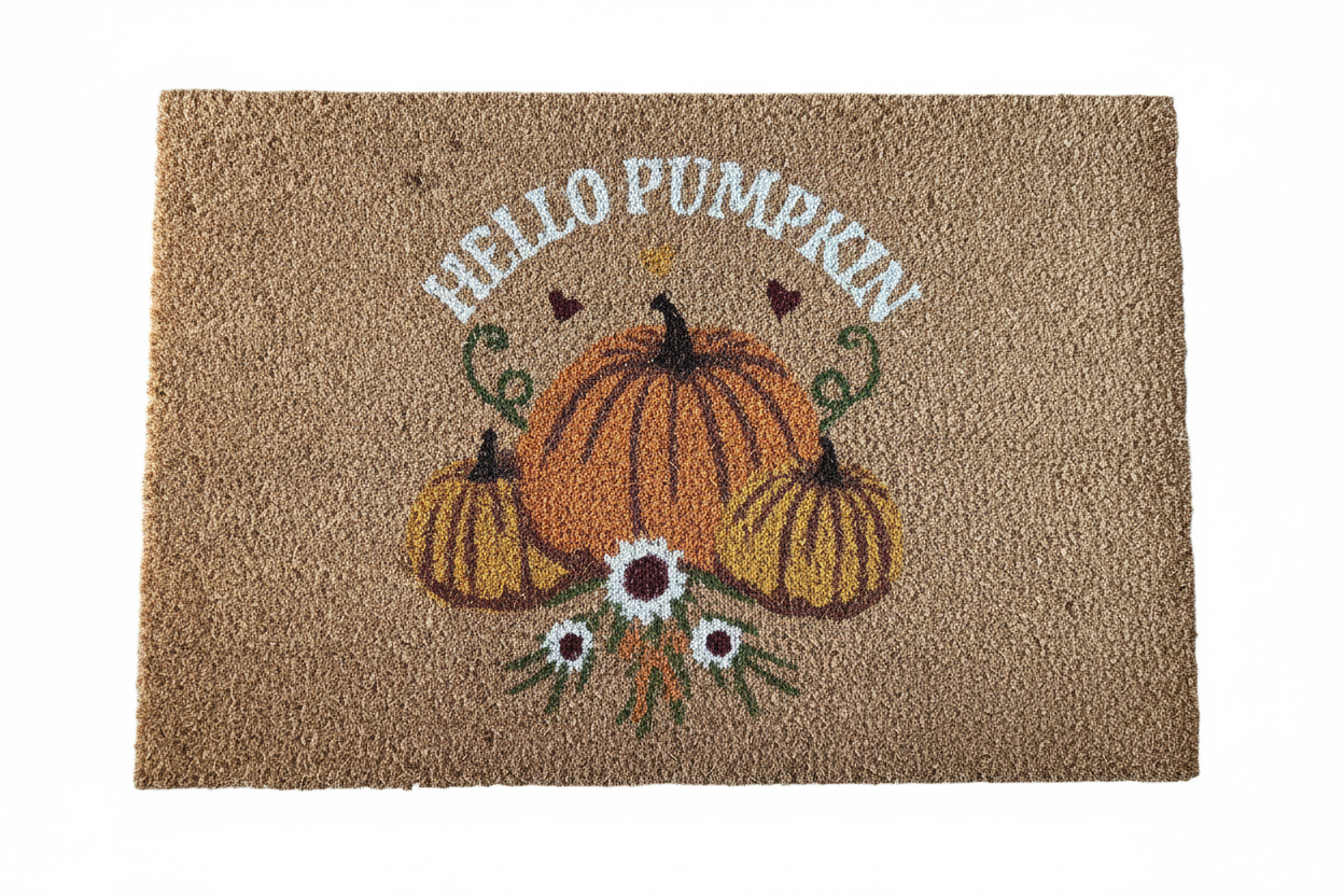 Hello Pumpkin Doormat – White Background