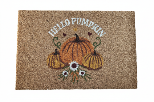 Hello Pumpkin Doormat – White Background