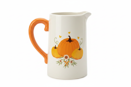 Pumpkin Pitcher White Background