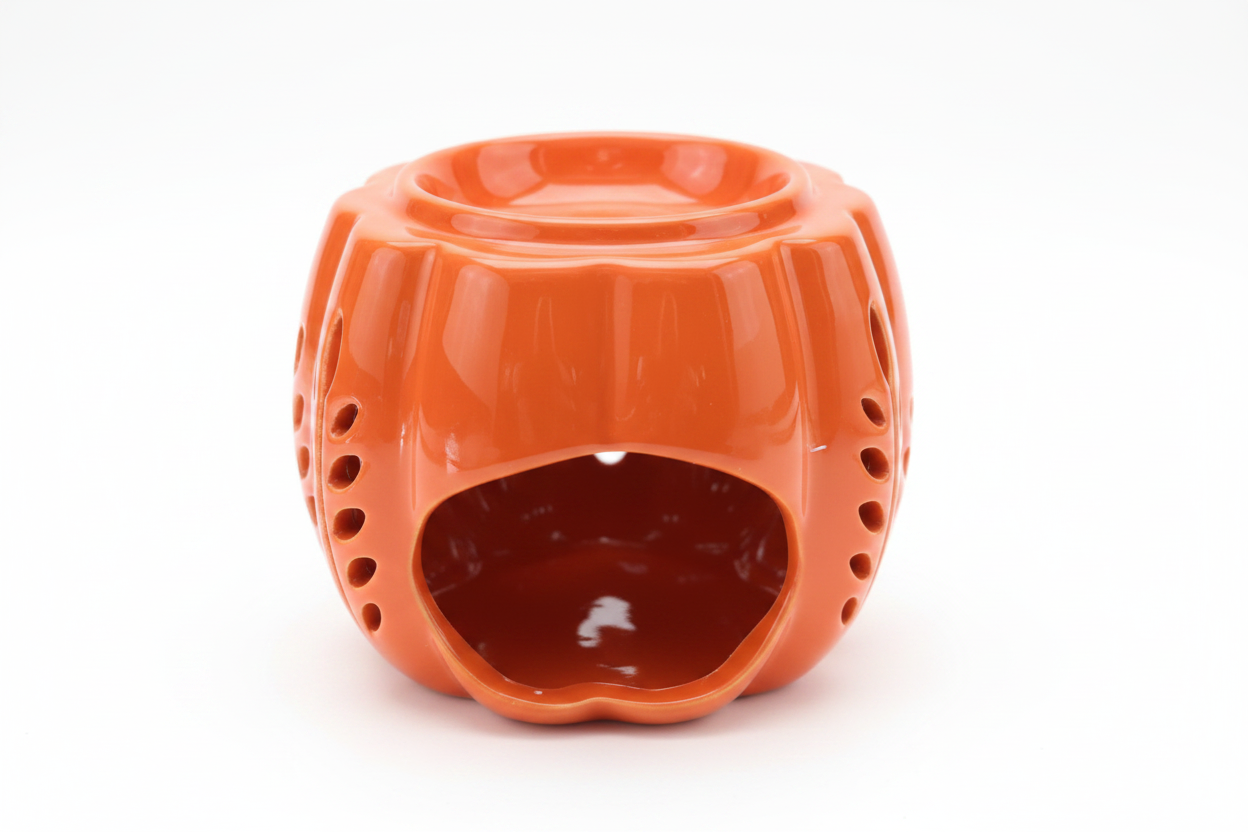 Pumpkin wax burner without lid
