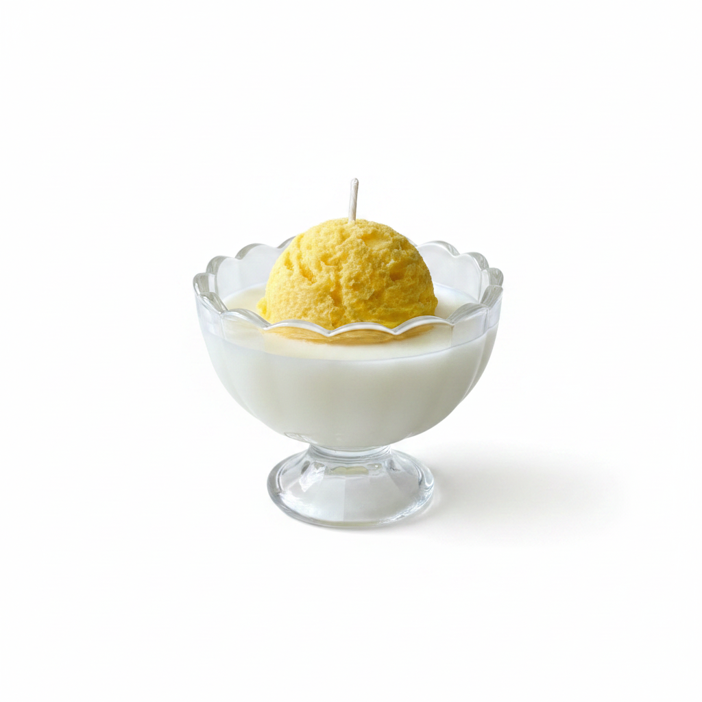 Yellow Ice Coupe Candle Clean Product Photo